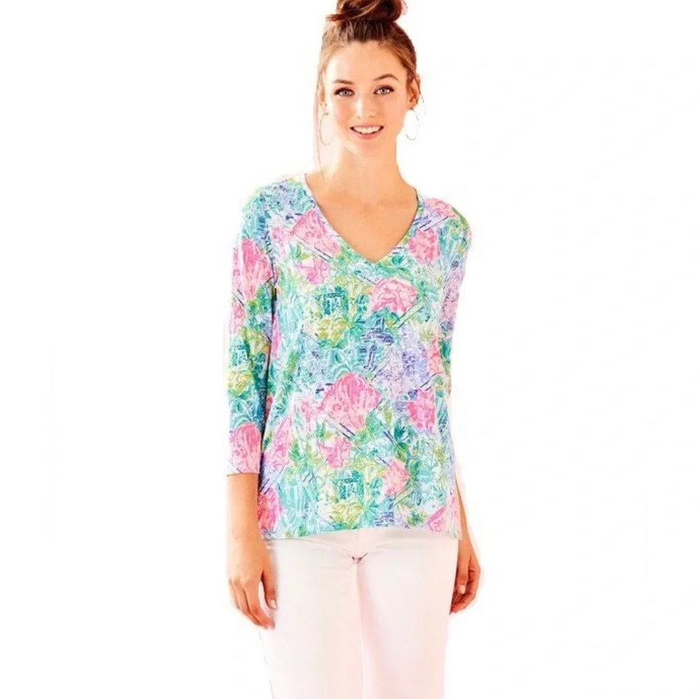 ! Lilly Pulitzer 3/4 sleeve Etta sz small